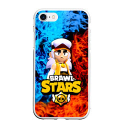 Чехол iPhone 7/8 матовый ФЭНГ БРАВЛ СТАРС , FANG BRAWL STARS, цвет: 3D-белый