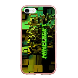 Чехол iPhone 7/8 матовый Minecraft, pattern 2022, цвет: 3D-светло-розовый