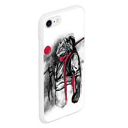 Чехол iPhone 7/8 матовый ТигроСамурай, цвет: 3D-белый — фото 2