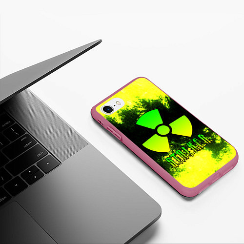 Чехол iPhone 7/8 матовый S T A L K E R NEON / 3D-Малиновый – фото 3