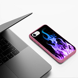 Чехол iPhone 7/8 матовый ОГОНЬ НЕОНОВЫЙ, цвет: 3D-малиновый — фото 2