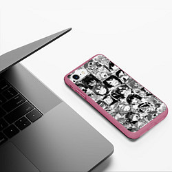 Чехол iPhone 7/8 матовый AHEGAO - АХЕГАО, цвет: 3D-малиновый — фото 2