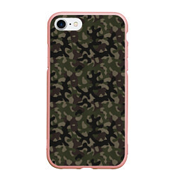 Чехол iPhone 7/8 матовый Лесной Охотничий Камуфляж, цвет: 3D-светло-розовый