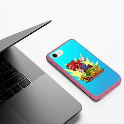 Чехол iPhone 7/8 матовый Марио за работой, цвет: 3D-малиновый — фото 2