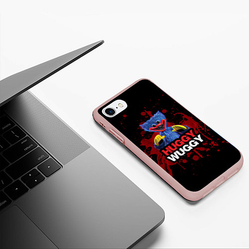 Чехол iPhone 7/8 матовый 3D Хаги ваги Huggy Wuggy Poppy Playtime / 3D-Светло-розовый – фото 3