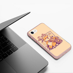 Чехол iPhone 7/8 матовый Стиба Ину Линк, цвет: 3D-светло-розовый — фото 2