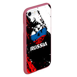 Чехол iPhone 7/8 матовый Russia Герб в цвет Флага, цвет: 3D-малиновый — фото 2