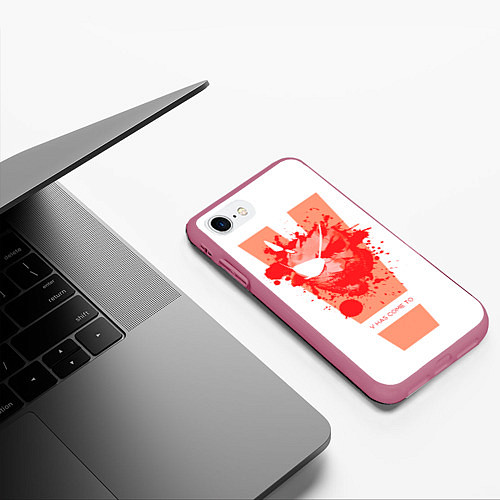 Чехол iPhone 7/8 матовый Снейк 5 / 3D-Малиновый – фото 3