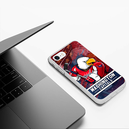 Чехол iPhone 7/8 матовый Вашингтон Кэпиталз Washington Capitals / 3D-Белый – фото 3