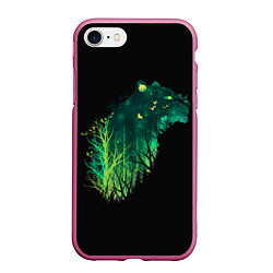 Чехол iPhone 7/8 матовый Дух Тигра Неоновый Тигр, цвет: 3D-малиновый