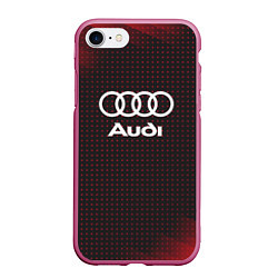 Чехол iPhone 7/8 матовый Audi logo, цвет: 3D-малиновый