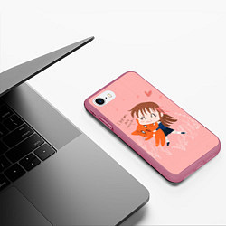 Чехол iPhone 7/8 матовый I love you this much, цвет: 3D-малиновый — фото 2