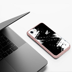 Чехол iPhone 7/8 матовый Honda Брызги Красок, цвет: 3D-светло-розовый — фото 2