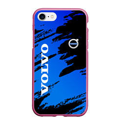 Чехол iPhone 7/8 матовый Volvo - Градиент, цвет: 3D-малиновый