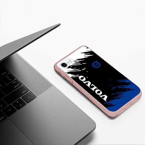 Чехол iPhone 7/8 матовый Volvo - Texture / 3D-Светло-розовый – фото 3