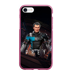 Чехол iPhone 7/8 матовый PREY SPACE, цвет: 3D-малиновый