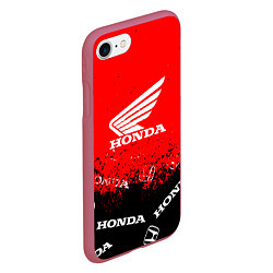 Чехол iPhone 7/8 матовый Honda sport брызги, цвет: 3D-малиновый — фото 2