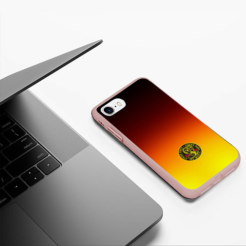 Чехол iPhone 7/8 матовый Кобра Кай Cobra Kai Gadient / 3D-Светло-розовый – фото 3