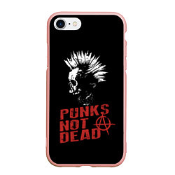 Чехол iPhone 7/8 матовый Punks Not Dead, цвет: 3D-светло-розовый