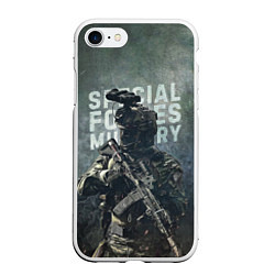 Чехол iPhone 7/8 матовый Special forces military, цвет: 3D-белый