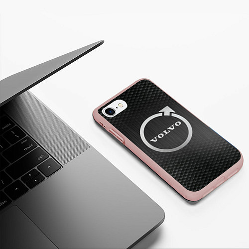 Чехол iPhone 7/8 матовый Volvo бренд / 3D-Светло-розовый – фото 3