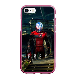 Чехол iPhone 7/8 матовый Prey Galaxy, цвет: 3D-малиновый