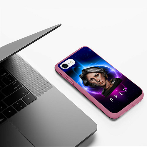 Чехол iPhone 7/8 матовый PREY GIRL PLANET / 3D-Малиновый – фото 3