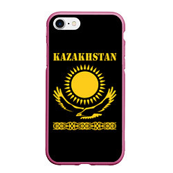 Чехол iPhone 7/8 матовый KAZAKHSTAN Казахстан, цвет: 3D-малиновый