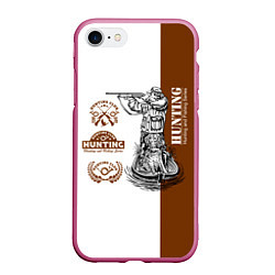 Чехол iPhone 7/8 матовый Охота на Утку, цвет: 3D-малиновый