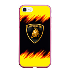 Чехол iPhone 7/8 матовый Lamborghini Neon, цвет: 3D-малиновый