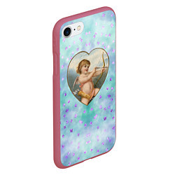 Чехол iPhone 7/8 матовый Купидон - 14 февраля, цвет: 3D-малиновый — фото 2