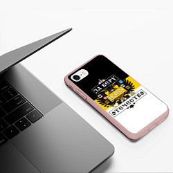 Чехол iPhone 7/8 матовый За Веру, Царя, Отечество, цвет: 3D-светло-розовый — фото 2