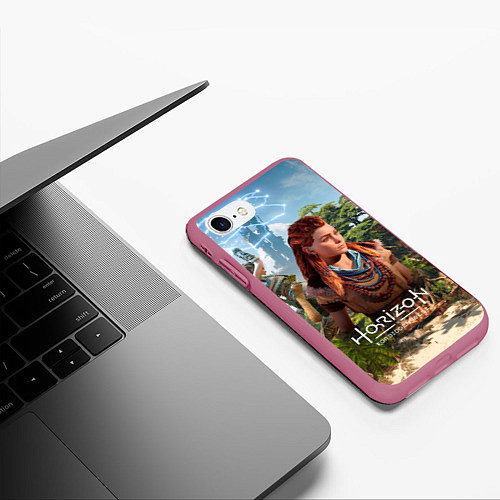 Чехол iPhone 7/8 матовый Элой Horizon Forbidden West / 3D-Малиновый – фото 3