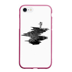 Чехол iPhone 7/8 матовый Шаг в бесконечную бездну, цвет: 3D-малиновый