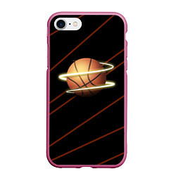 Чехол iPhone 7/8 матовый Баскетбол life, цвет: 3D-малиновый