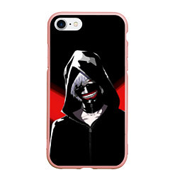 Чехол iPhone 7/8 матовый Ghoul red line, цвет: 3D-светло-розовый