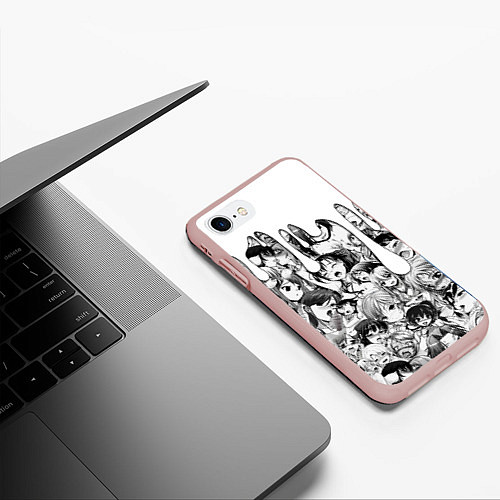 Чехол iPhone 7/8 матовый АХЕГАО - AHEGAO ПОДТЕКИ / 3D-Светло-розовый – фото 3