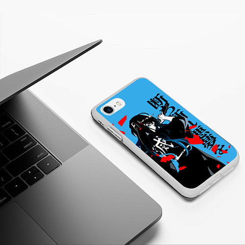 Чехол iPhone 7/8 матовый Корпус бойни демонов - иероглиф / 3D-Белый – фото 3