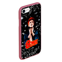 Чехол iPhone 7/8 матовый Theres a Starman waiting in the sky, цвет: 3D-малиновый — фото 2