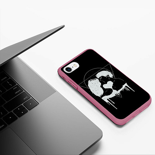 Чехол iPhone 7/8 матовый Внеземная любовь Extraterrestrial love / 3D-Малиновый – фото 3