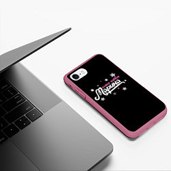 Чехол iPhone 7/8 матовый Самая клевая Марина, цвет: 3D-малиновый — фото 2