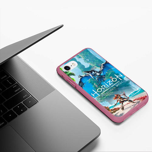 Чехол iPhone 7/8 матовый Horizon Запретный Запад Элой / 3D-Малиновый – фото 3
