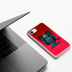 Чехол iPhone 7/8 матовый Говорящий Ктулху, цвет: 3D-светло-розовый — фото 2