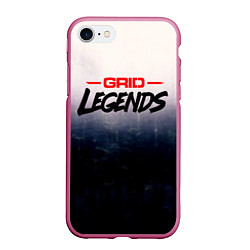 Чехол iPhone 7/8 матовый Grid Legends, лого, цвет: 3D-малиновый