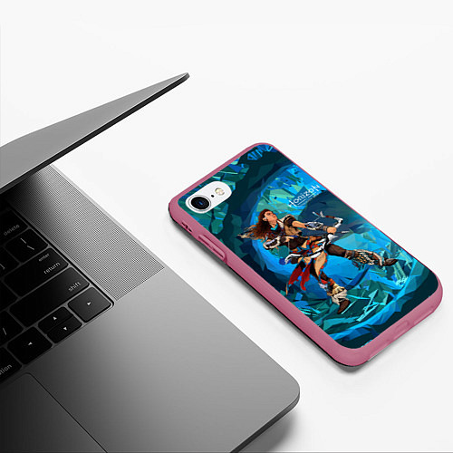 Чехол iPhone 7/8 матовый Horizon Aloy art / 3D-Малиновый – фото 3