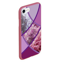 Чехол iPhone 7/8 матовый Весна Полосатый принт Сирень, цвет: 3D-малиновый — фото 2