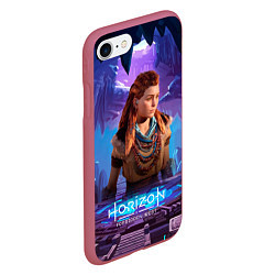 Чехол iPhone 7/8 матовый Horizon Aloy Элой Forbidden West, цвет: 3D-малиновый — фото 2