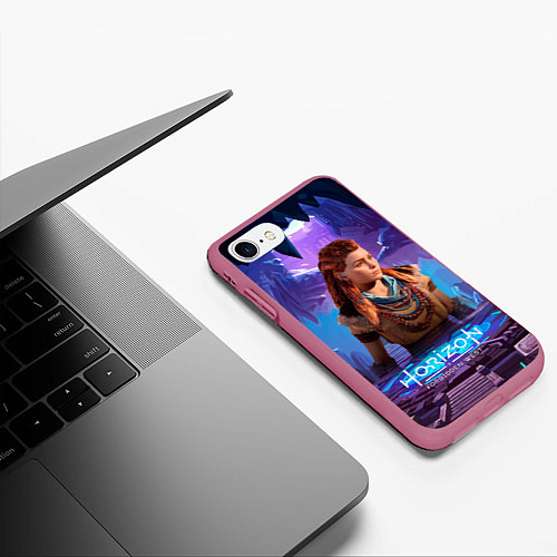 Чехол iPhone 7/8 матовый Horizon Aloy Элой Forbidden West / 3D-Малиновый – фото 3