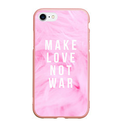 Чехол iPhone 7/8 матовый Make love not var, цвет: 3D-светло-розовый