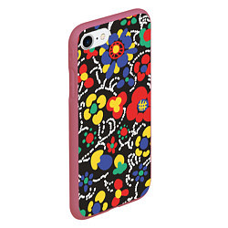 Чехол iPhone 7/8 матовый Узор Цветочный сон, цвет: 3D-малиновый — фото 2